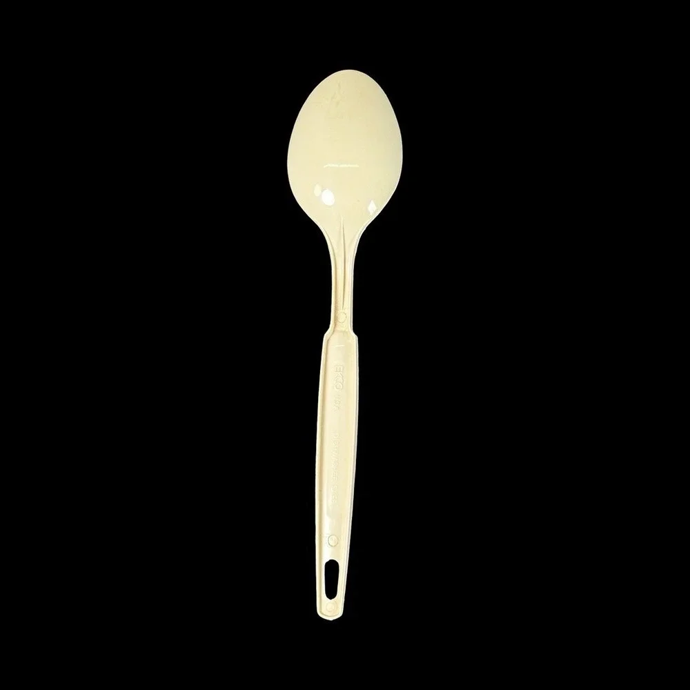 Vintage EKCO Serving Solid Spoon Nylon Beige Plastic Kitchen Utensil USA